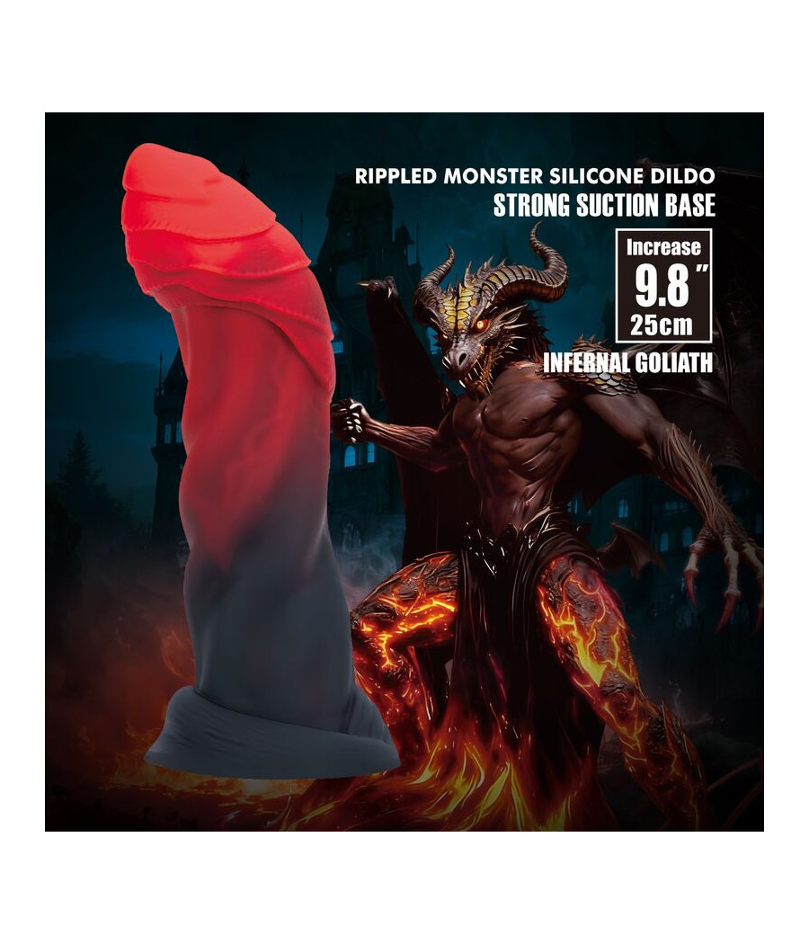 POWER MONSTERS - INFERNAL GOLIATH BICOLOR FANTASY SILICONE DILDO 25 CM Ø 6 CM