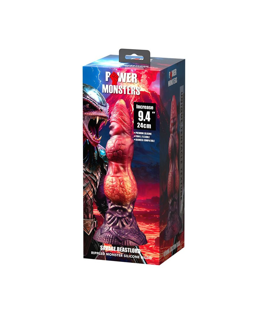 POWER MONSTERS - SAVAGE BEASTLORD TRICOLOR FANTASY SILICONE DILDO 24 CM Ø 5 CM