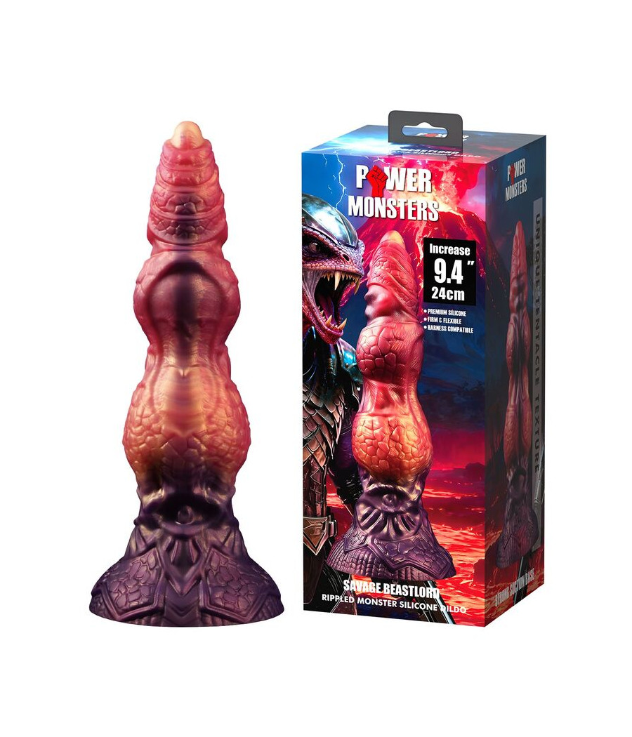 POWER MONSTERS – SAVAGE BEASTLORD DREIFARBIGER FANTASY-SILIKONDILDO 24 CM Ø 5 CM