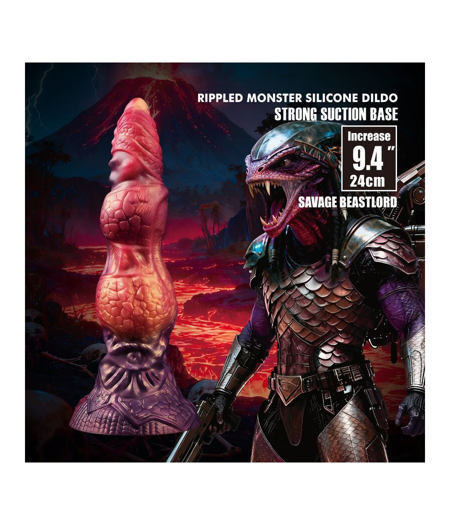 POWER MONSTERS – SAVAGE BEASTLORD DREIFARBIGER FANTASY-SILIKONDILDO 24 CM Ø 5 CM