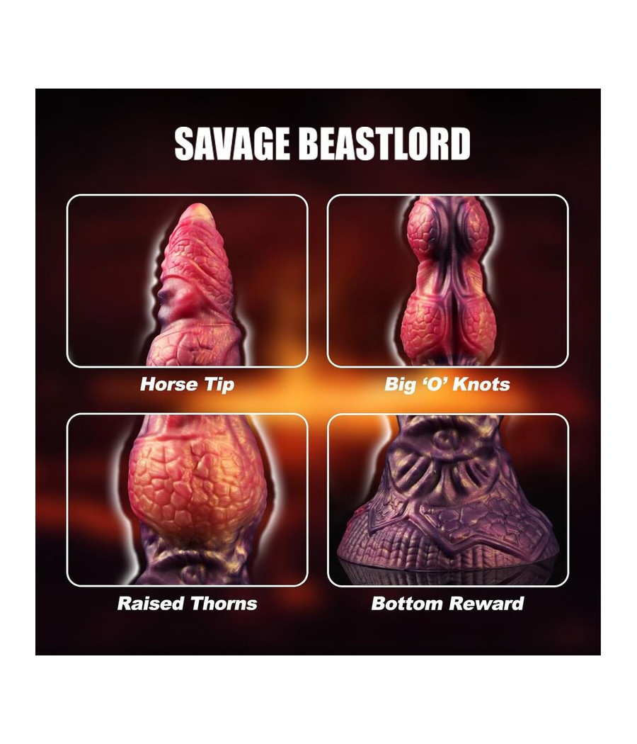 POWER MONSTERS - SAVAGE BEASTLORD TRICOLOR FANTASY SILICONE DILDO 24 CM Ø 5 CM