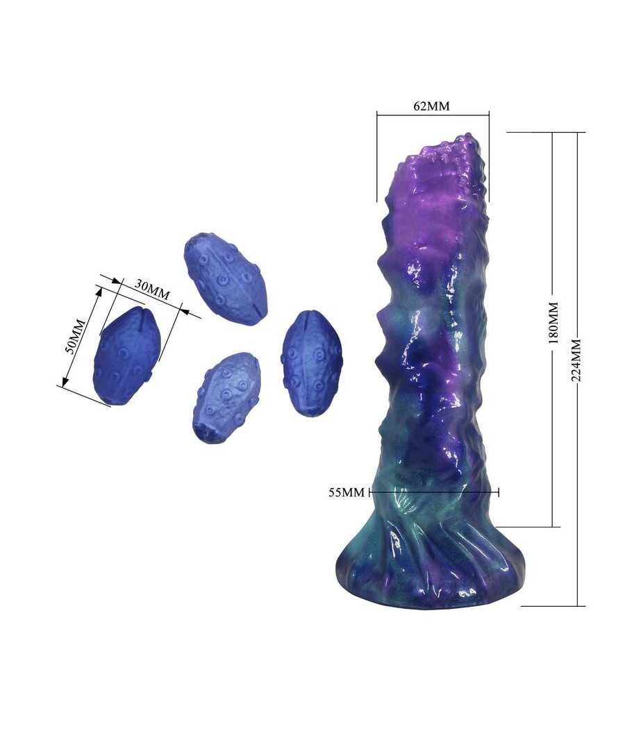 POWER MONSTERS - DUSKWALKER SENTINEL TRICOLOR DILDO DE SILICONE INFLÁVEL FANTASIA 23 CM Ø 5 CM