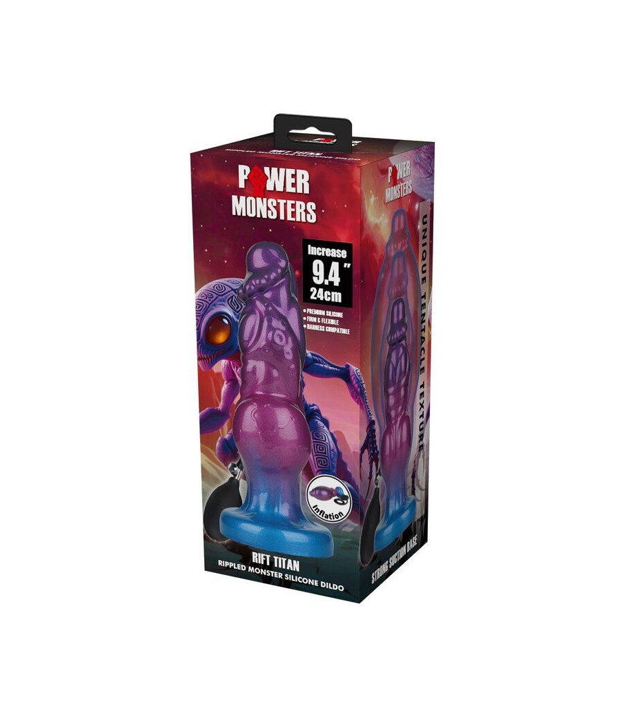 POWER MONSTERS - RIFT TITAN BICOLORE DILDO GONFIABILE IN SILICONE FANTASY 24 CM Ø 5 CM