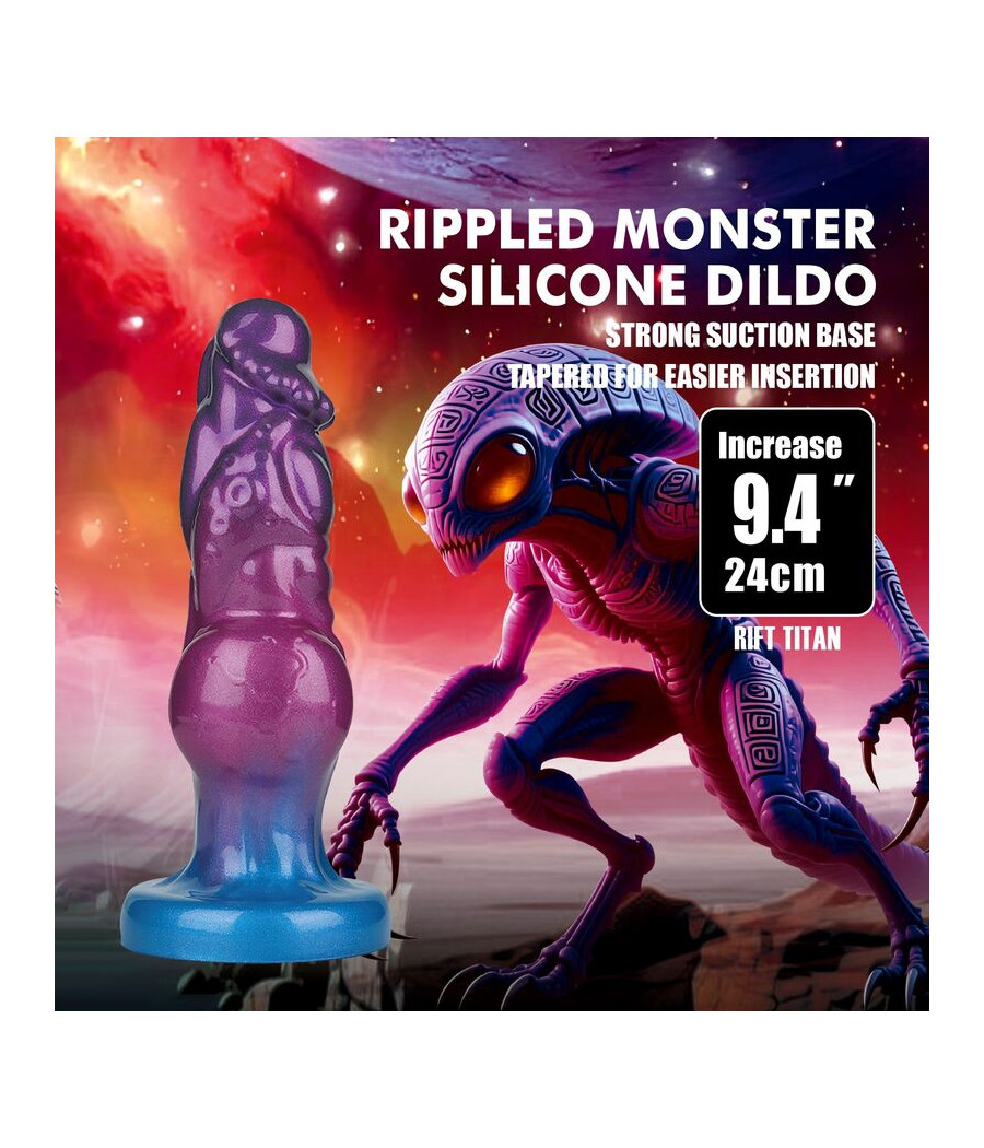 POWER MONSTERS - RIFT TITAN BICOLOR INFLATABLE FANTASY SILICONE DILDO 24 CM Ø 5 CM