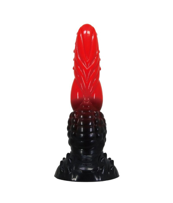 POWER MONSTERS - DILDO DE FANTASIA DRAGÃO DE FOGO COM VENTOSA 24,5 CM Ø 5,8 CM VERMELHO E PRETO