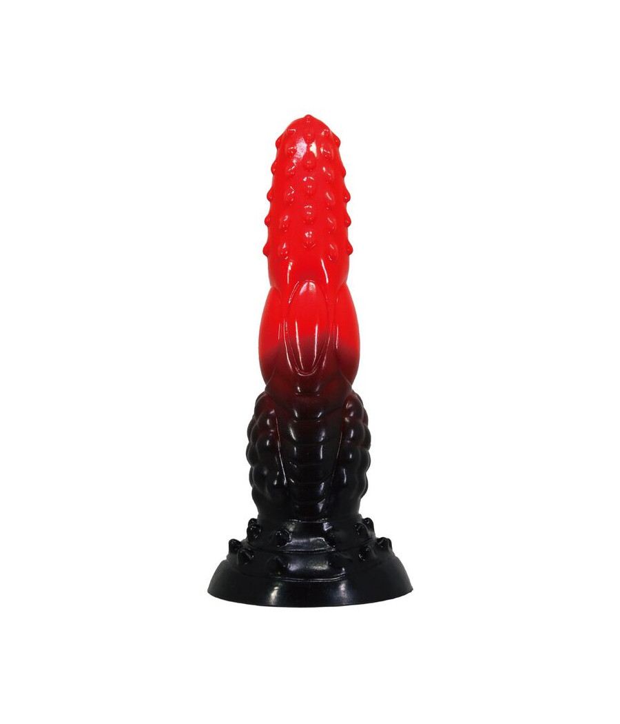 POWER MONSTERS - DILDO FANTASY DRAGO DI FUOCO CON VENTOSA 24,5 CM Ø 5,8 CM ROSSO E NERO