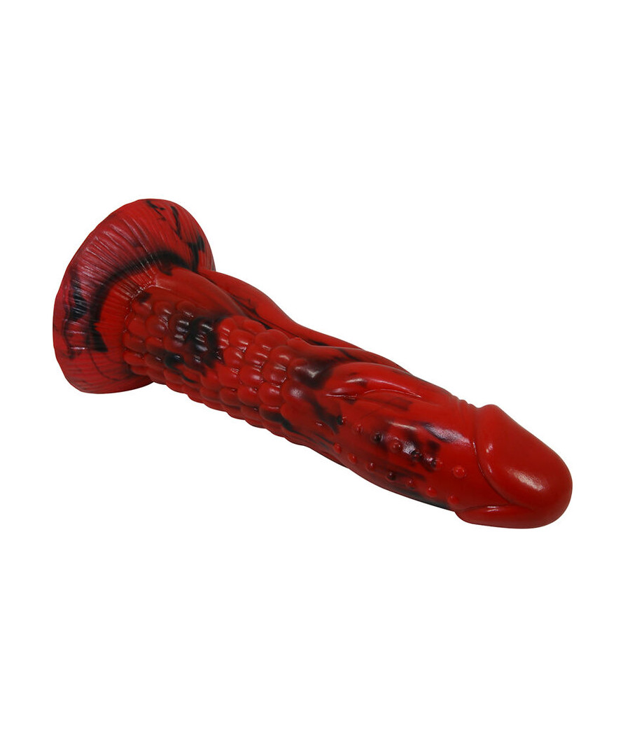 POWER MONSTERS - MINOTAUR DILDO FANTASÍA CON VENTOSA 21 CM Ø 5 CM ROJO Y NEGRO