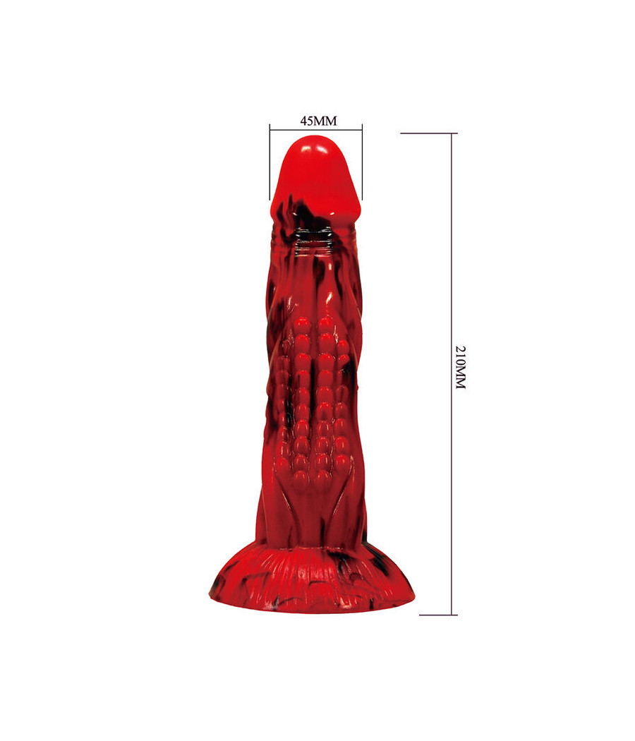 POWER MONSTERS - DILDO FANTASIA MINOTAURO COM VENTOSA 21 CM Ø 5 CM VERMELHO E PRETO
