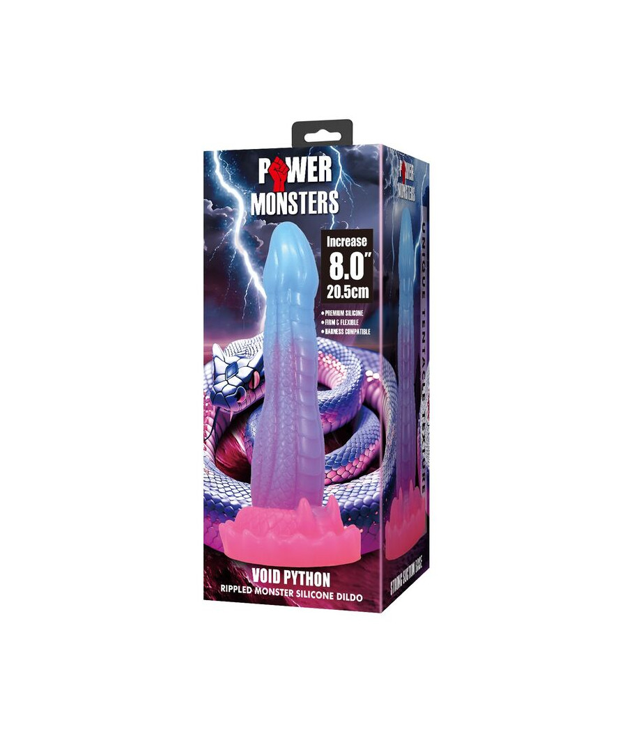 POWER MONSTERS - VOID PYTHON FANTASY DILDO WITH SUCTION CUP 20.5 CM Ø 5.2 CM BLUE, PURPLE & PINK