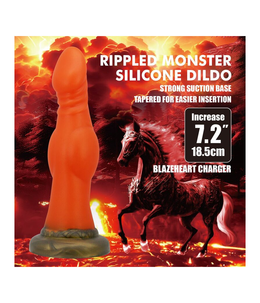 POWER MONSTERS - BLAZEHEART CHARGER FANTASY DILDO IN SILICONE 18,5 CM Ø 4,5 CM