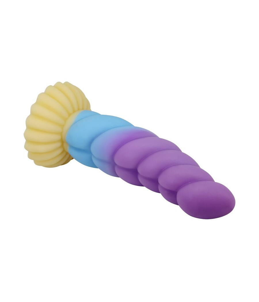 POWER MONSTERS - UNICÓRNIO TRICOLOR FANTASIA DE SILICONE 22 CM Ø 5 CM