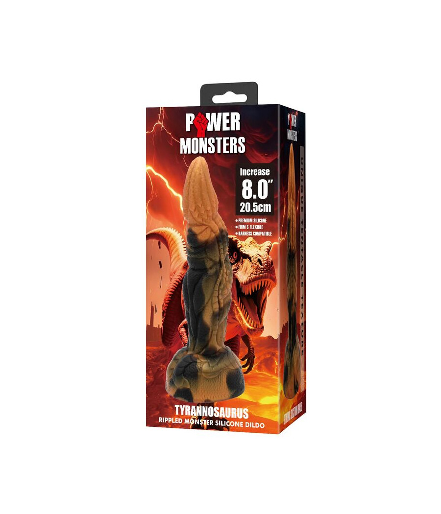 POWER MONSTERS - DILDO DE SILICONE FANTASIA TIRANOSSAURO BICOLOR 20,5 CM Ø 5 CM