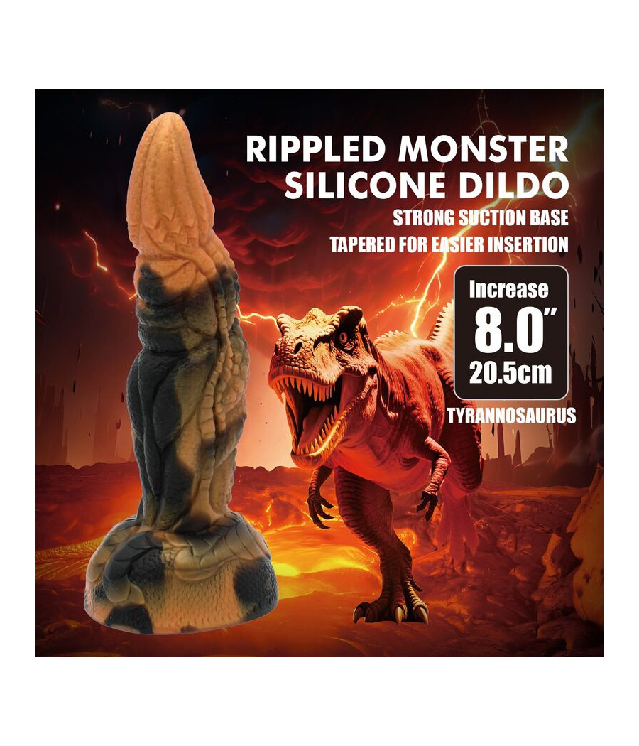 POWER MONSTERS - DILDO DE SILICONE FANTASIA TIRANOSSAURO BICOLOR 20,5 CM Ø 5 CM
