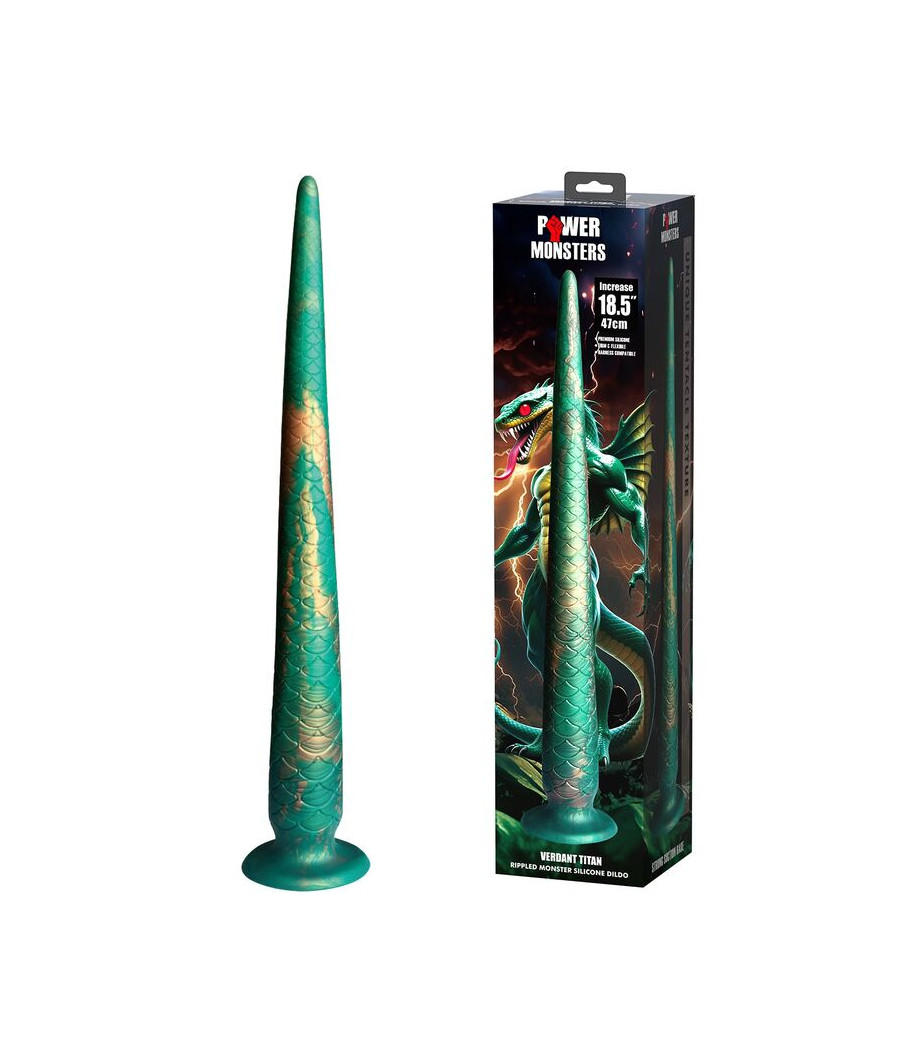 POWER MONSTERS - WILDWYRM TAIL BICOLOR FANTASY GODEMICHET EN SILICONE 47 CM Ø 4 CM
