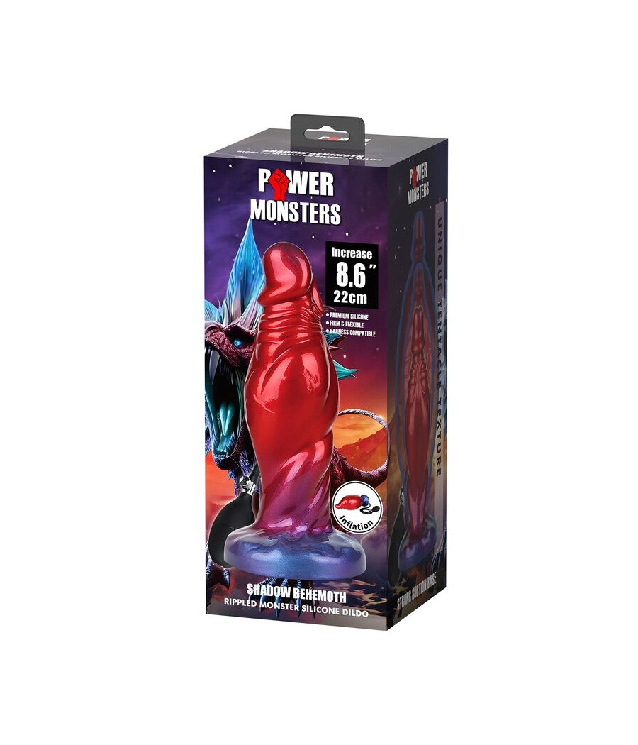 POWER MONSTERS - SHADOW BEHEMOTH ZWEIFARBIGER AUFBLASBARER FANTASIE-SILIKONDILDO 22 CM Ø 5 CM