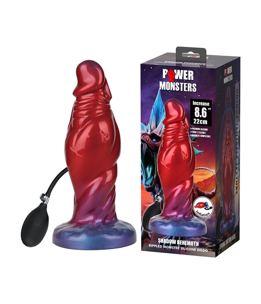 POWER MONSTERS - SHADOW BEHEMOTH BICOLOR DILDO DE SILICONE FANTASIA 22 CM Ø 5 CM