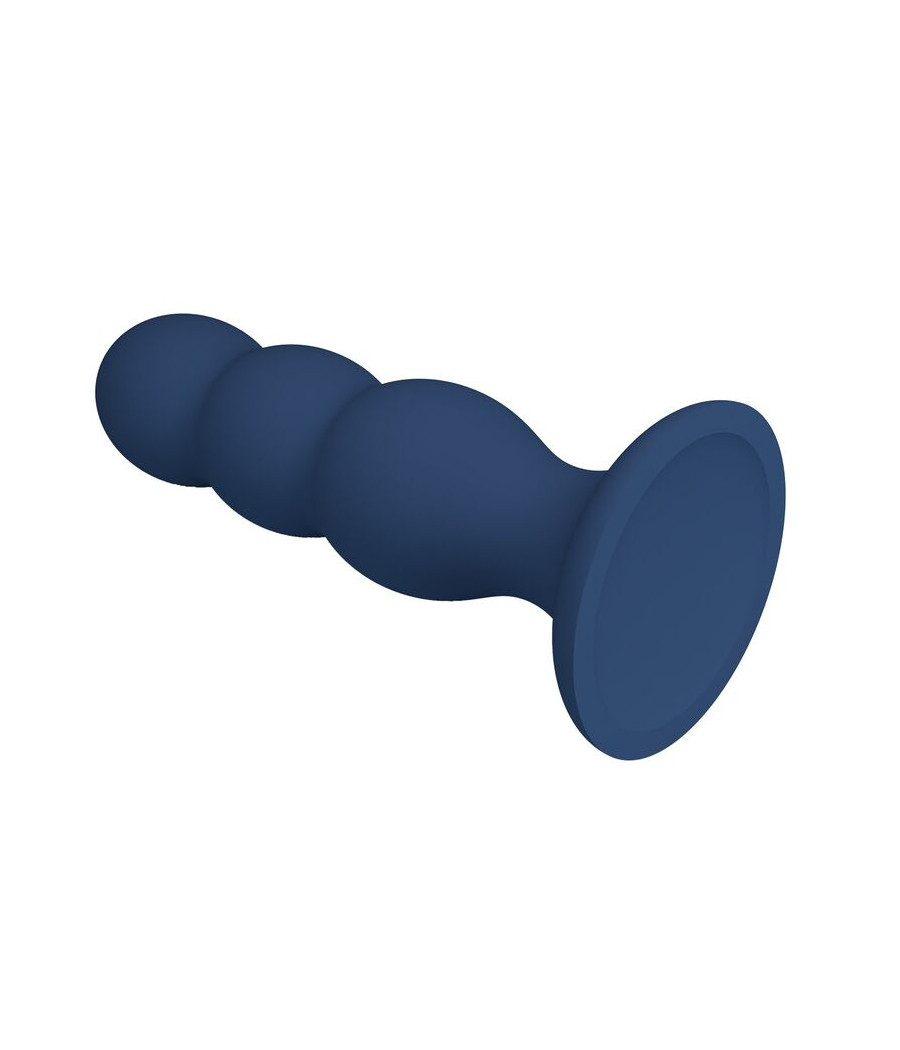MR PLAY - ANAL PLUG WITH METAL BALLS AND SUCTION CUP BLUE