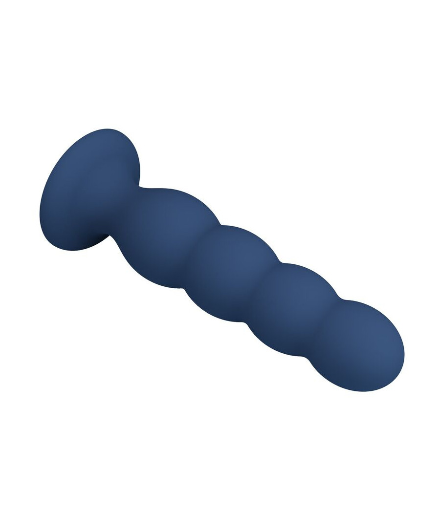 MR PLAY - ANAL PLUG WITH 4 METAL BALLS AND SUCTION CUP BLUE