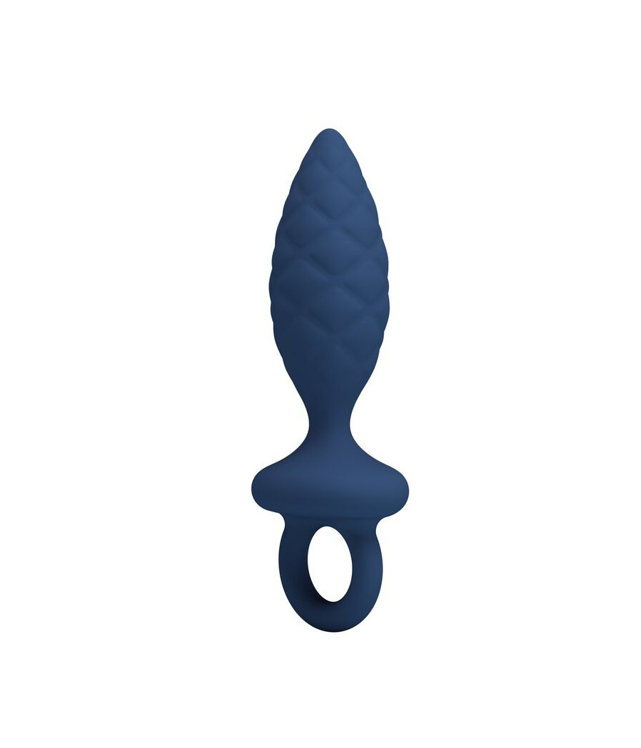 MR PLAY - TEXTURED ANAL PLUG WITH RING BLUE M
