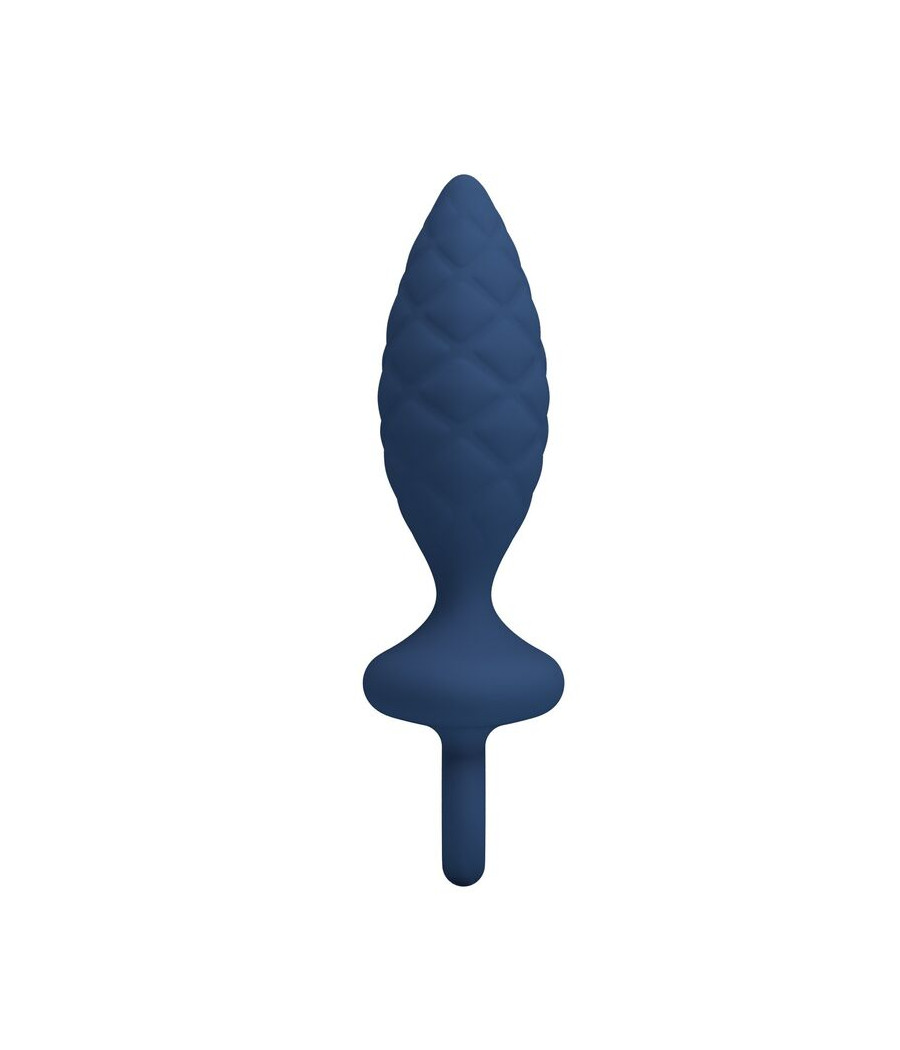 MR PLAY - TEXTURED ANAL PLUG WITH RING BLUE M