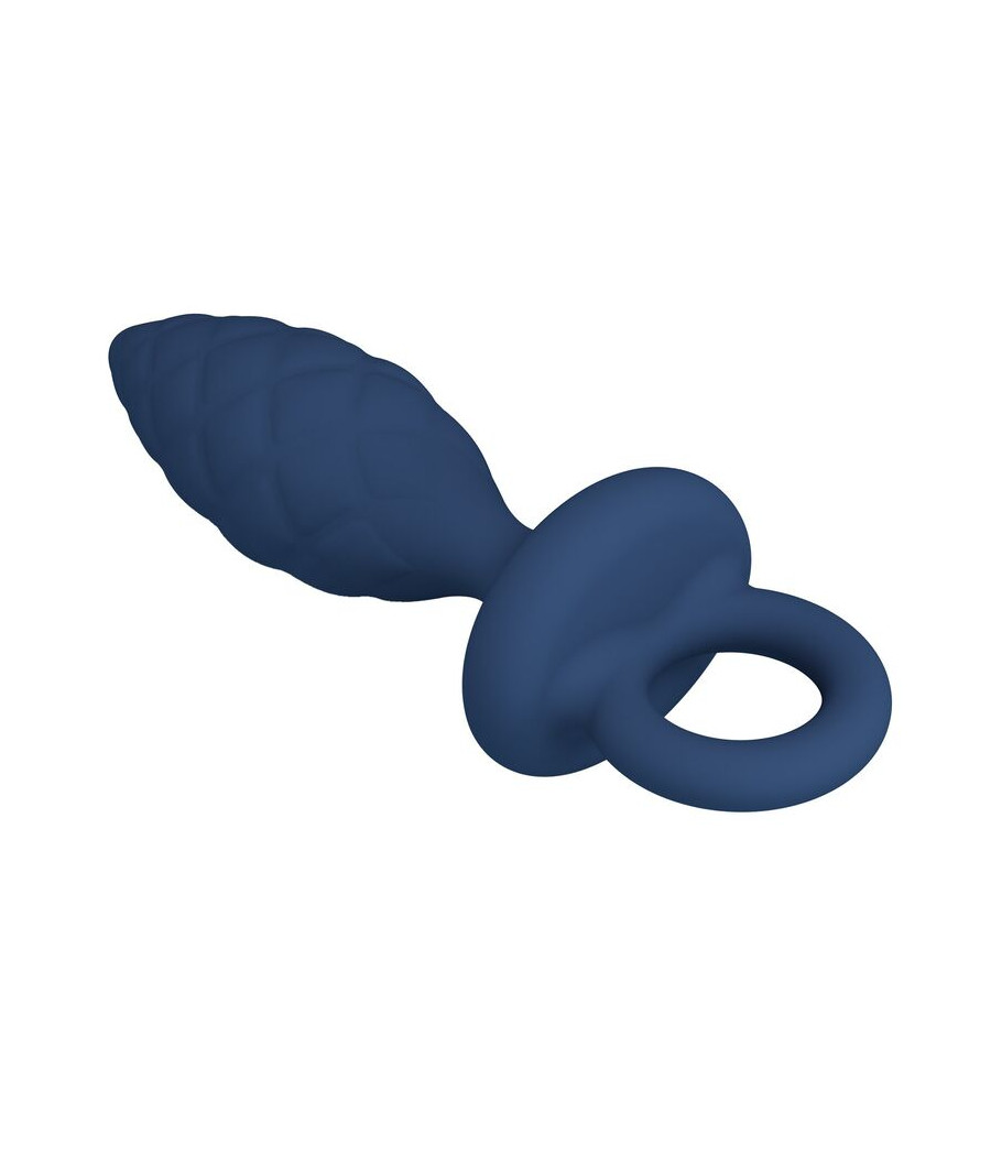 MR PLAY - PLUG ANAL TEXTURIZADO COM ANEL AZUL M