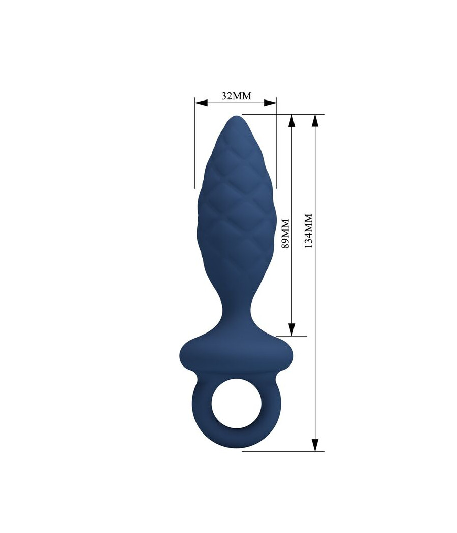 MR PLAY - PLUG ANAL TEXTURÉ AVEC ANNEAU BLEU M