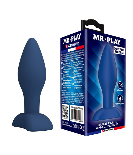 MR PLAY - TAPERED SILICONE ANAL PLUG BLUE S