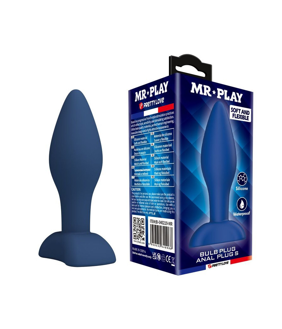 MR PLAY - KONISCHER SILIKON-ANALPLUG, BLAU, GRÖSSE S