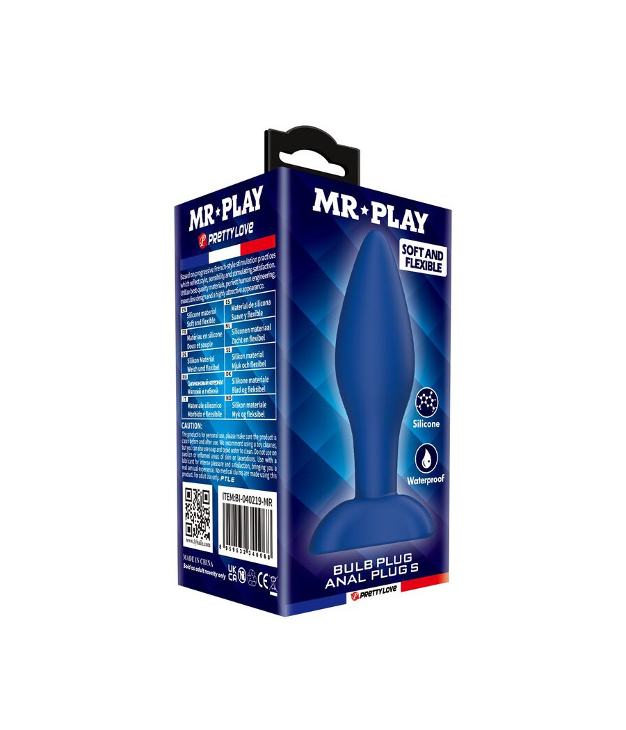 MR PLAY - TAPERED SILICONE ANAL PLUG BLUE S