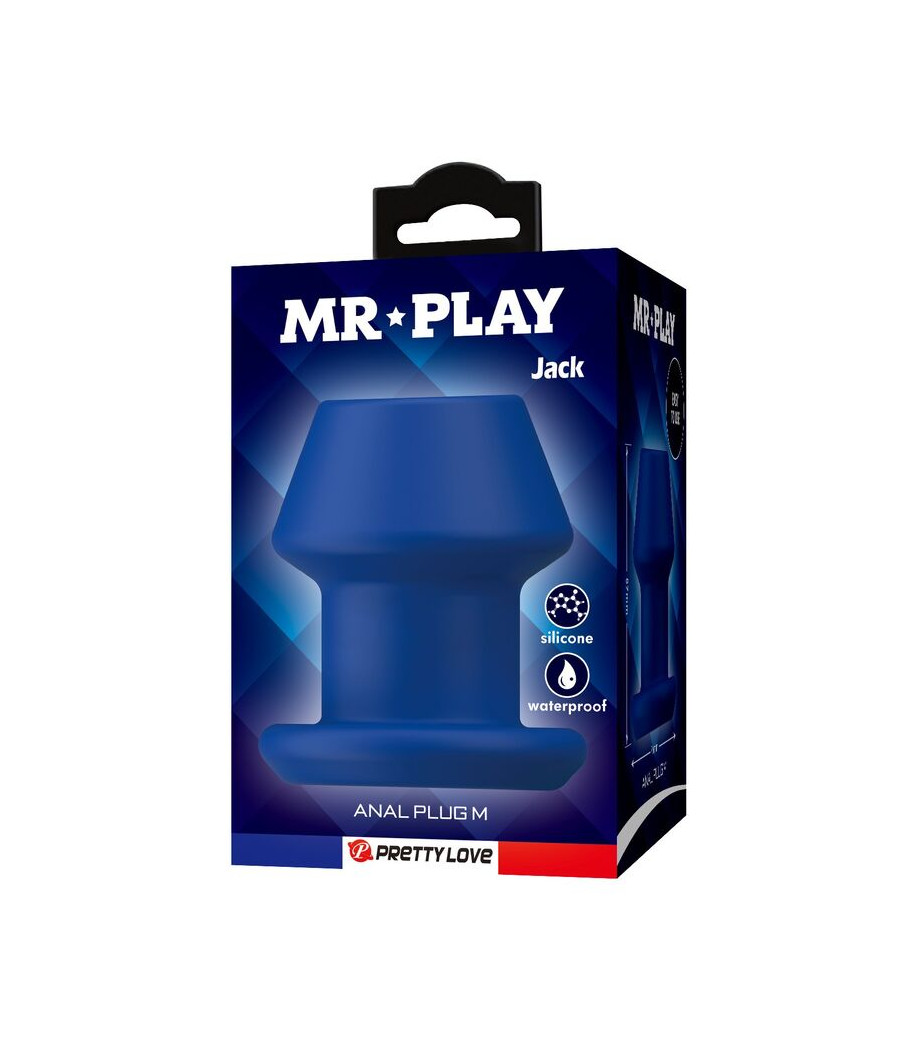 MR PLAY - JACK BLUE SILIKON-HOLZ-ANALPLUG GRÖSSE M