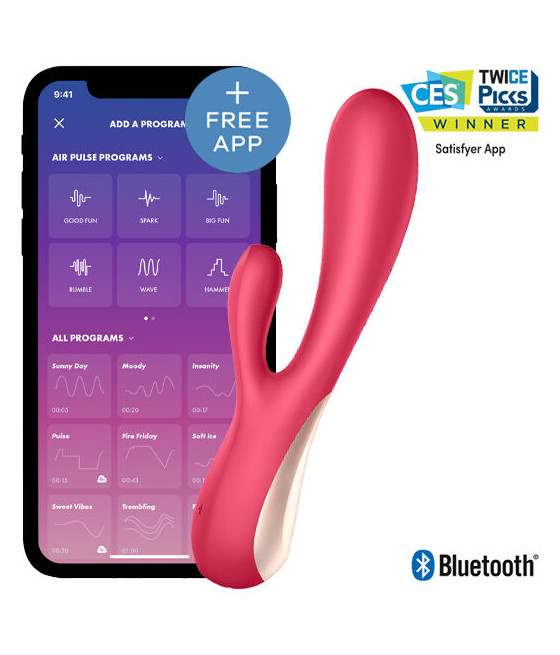 SATISFYER - MONO FLEX ROUGE AVEC APPLICATION