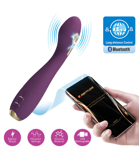 PRETTY LOVE - HECTOR VIBRADOR ELECTROSHOCK POR CONTROL POR APP LILA