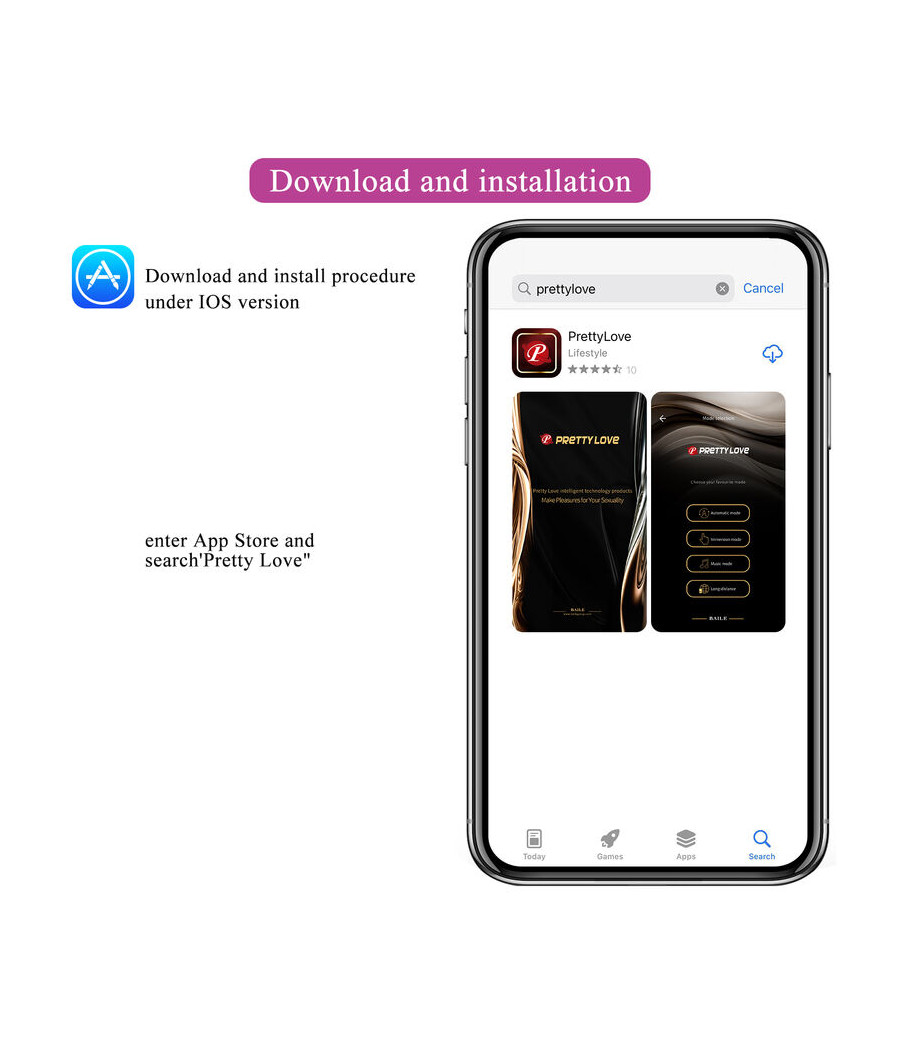 PRETTY LOVE - HECTOR ELECTROSHOCK VIBRATOR PER APP-STEUERUNG LILA