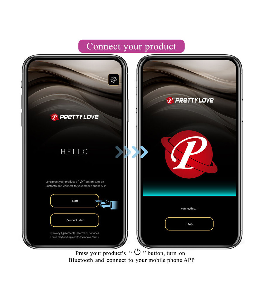 PRETTY LOVE - HECTOR ELECTROSHOCK VIBRATOR PER APP-STEUERUNG LILA