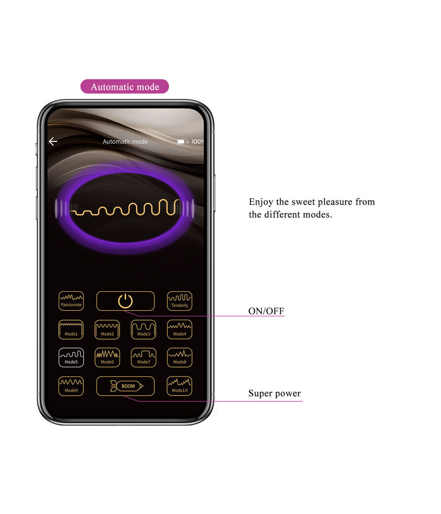 PRETTY LOVE - HECTOR ELECTROSHOCK VIBRATOR BY APP CONTROL PURPLE
