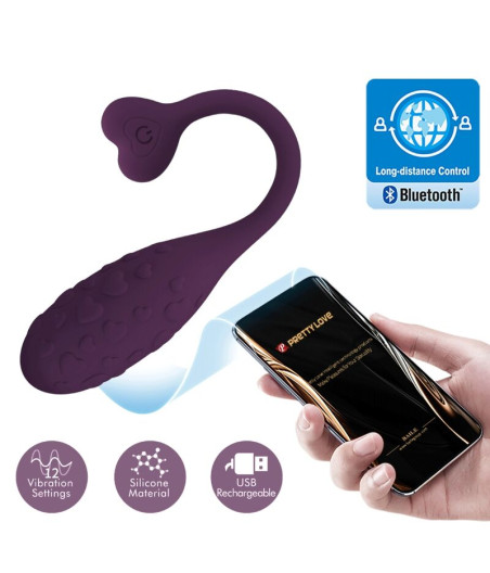 PRETTY LOVE - FISHERMAN APP CONTROLLED  VIBRATING EGG LILA