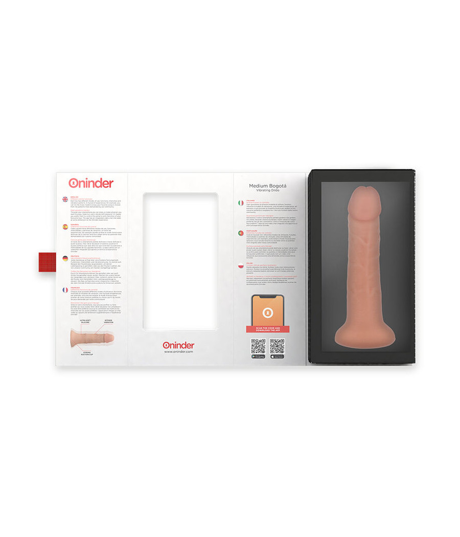 ONINDER - MEDIUM BOGOTÁ VIBRATOR DILDO 9 SPEEDS NATURAL 20 CM -O- 4.2 CM - FREE APP