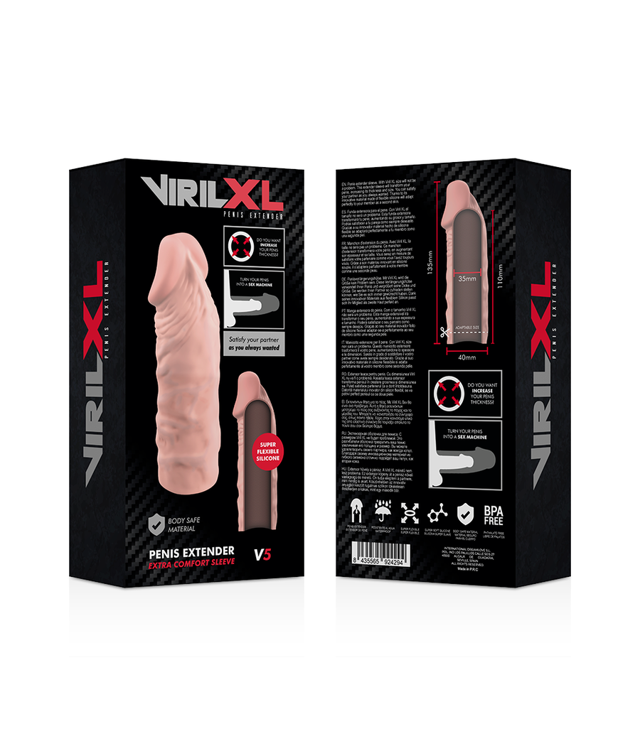 VIRILXL - EXTENSION DE PENE LIQUID SILICONE V5 NATURAL