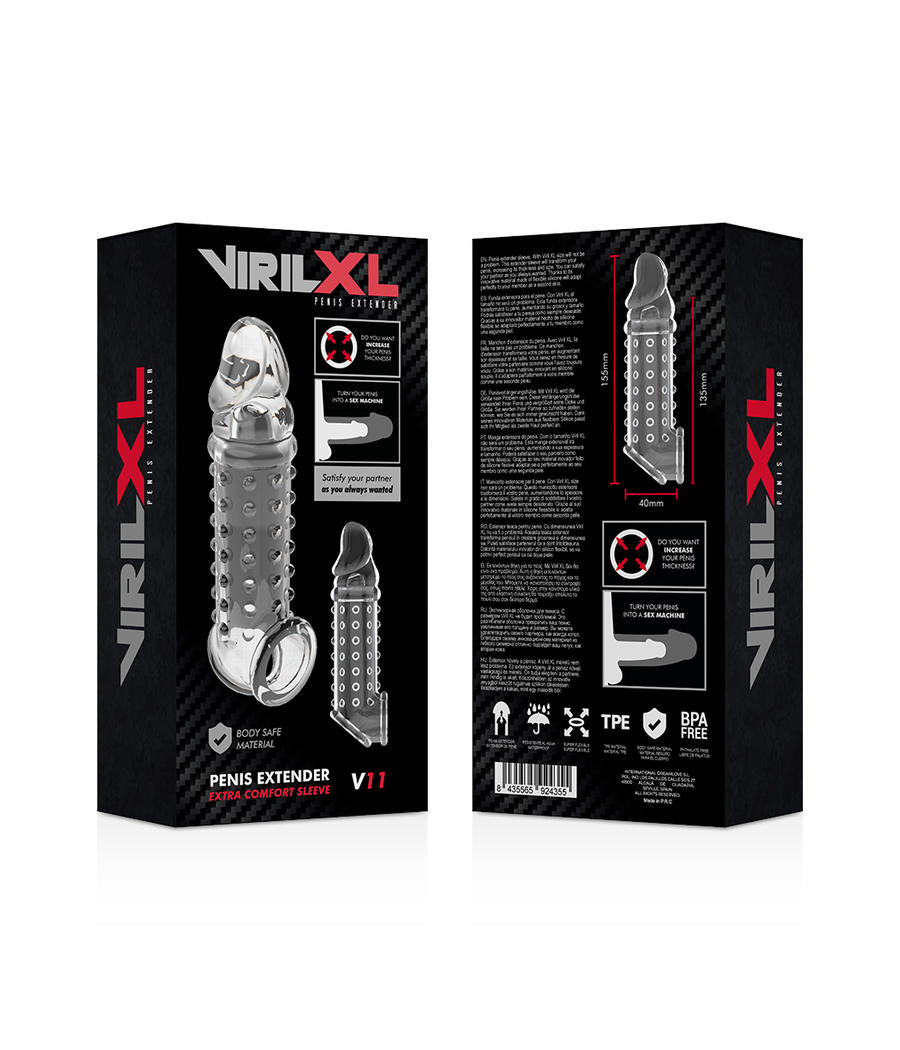 VIRILXL - EXTENSÃO DO PÊNIS E BAINHA V11 TRANSPARENTE