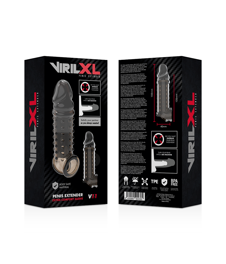 VIRILXL - EXTENSION ET GAINE DE PÉNIS V11 NOIR