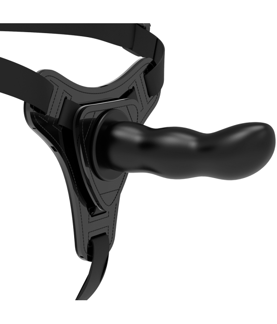 FETISH SUBMISSIVE HARNESS - BLACK SILICONE G-SPOT 16 CM