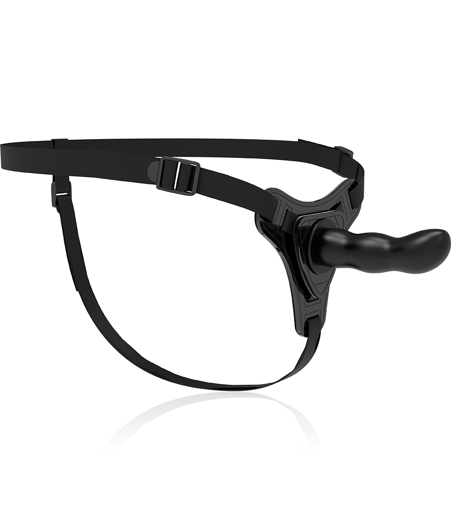 FETISH SUBMISSIVE HARNESS - BLACK SILICONE G-SPOT 16 CM