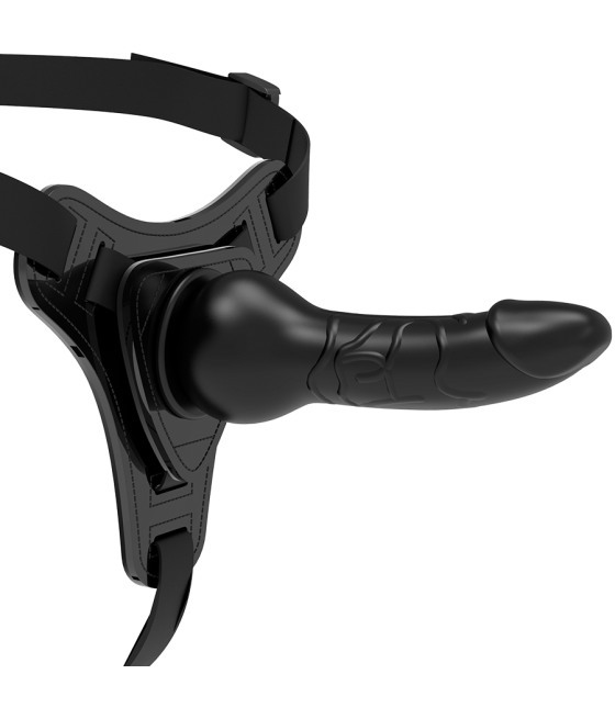 FETISH SUBMISSIVE HARNESS - SILICONE PRETO REALISTA 16 CM