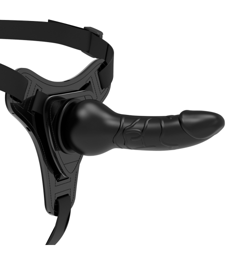 FETISH SUBMISSIVE HARNESS - SILICONE NOIR RÉALISTE 16 CM