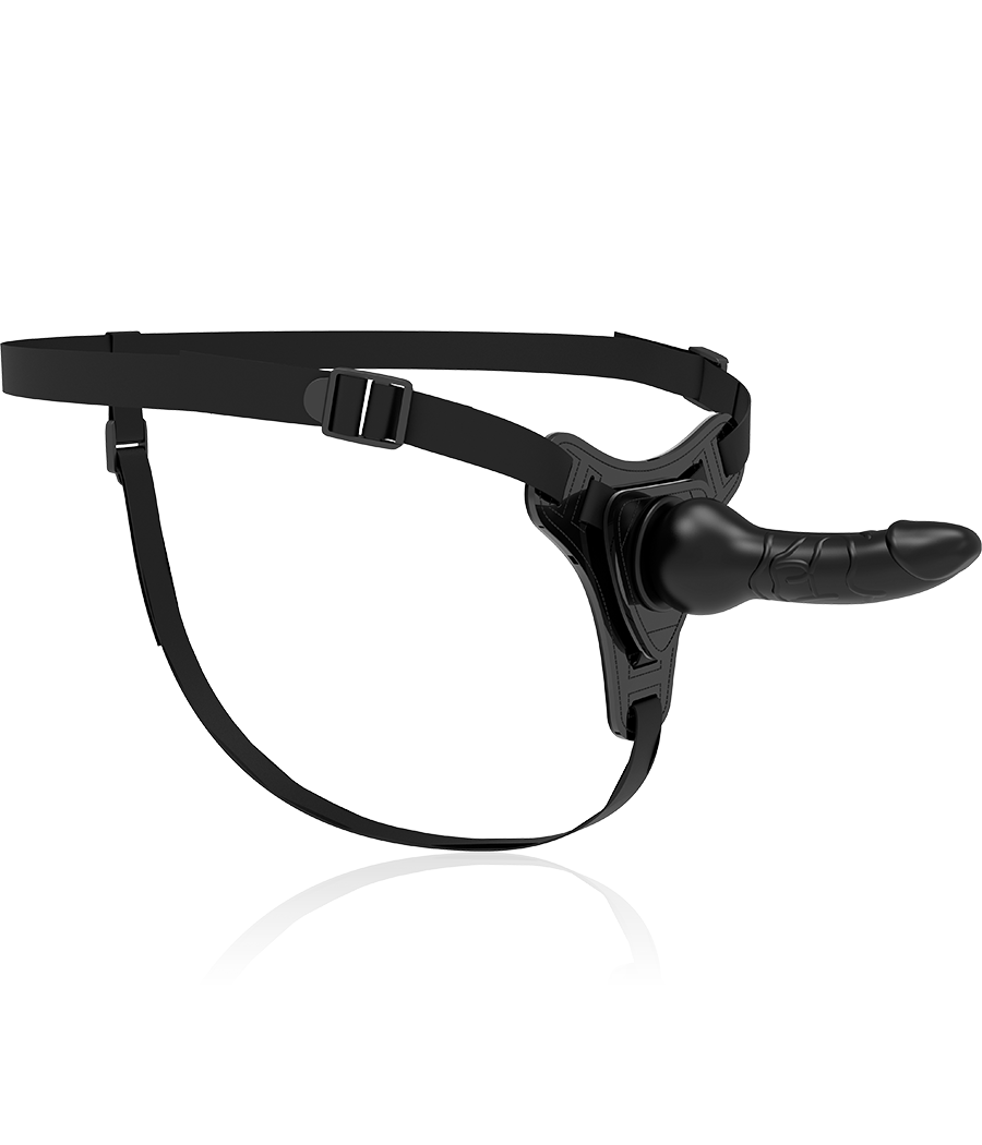 FETISH SUBMISSIVE HARNESS - REALISTISCHES SCHWARZES SILIKON 16 CM