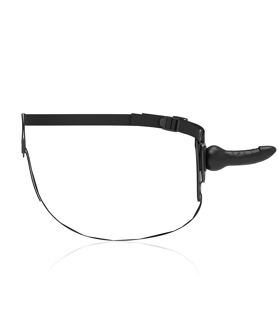 FETISH SUBMISSIVE HARNESS - BLACK SILICONE REALISTIC 16 CM