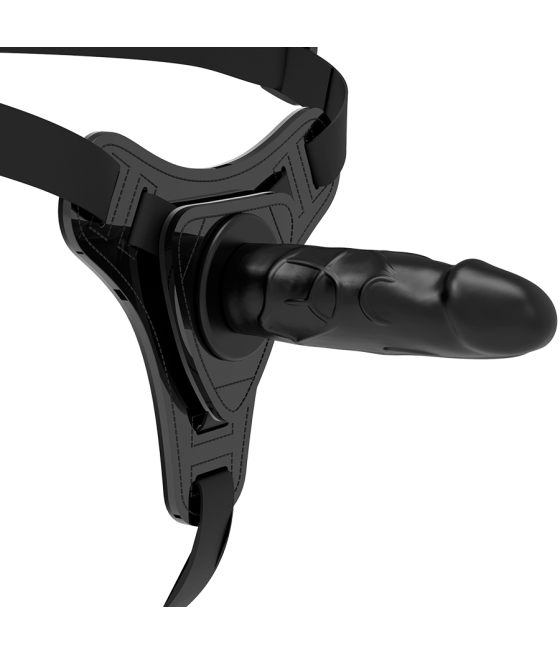 FETISH SUBMISSIVE HARNESS - SILICONE PRETO REALISTA 15 CM