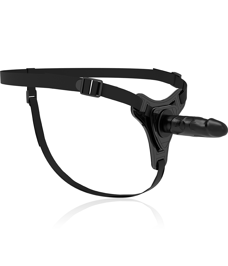 FETISH SUBMISSIVE HARNESS - SILICONE PRETO REALISTA 15 CM