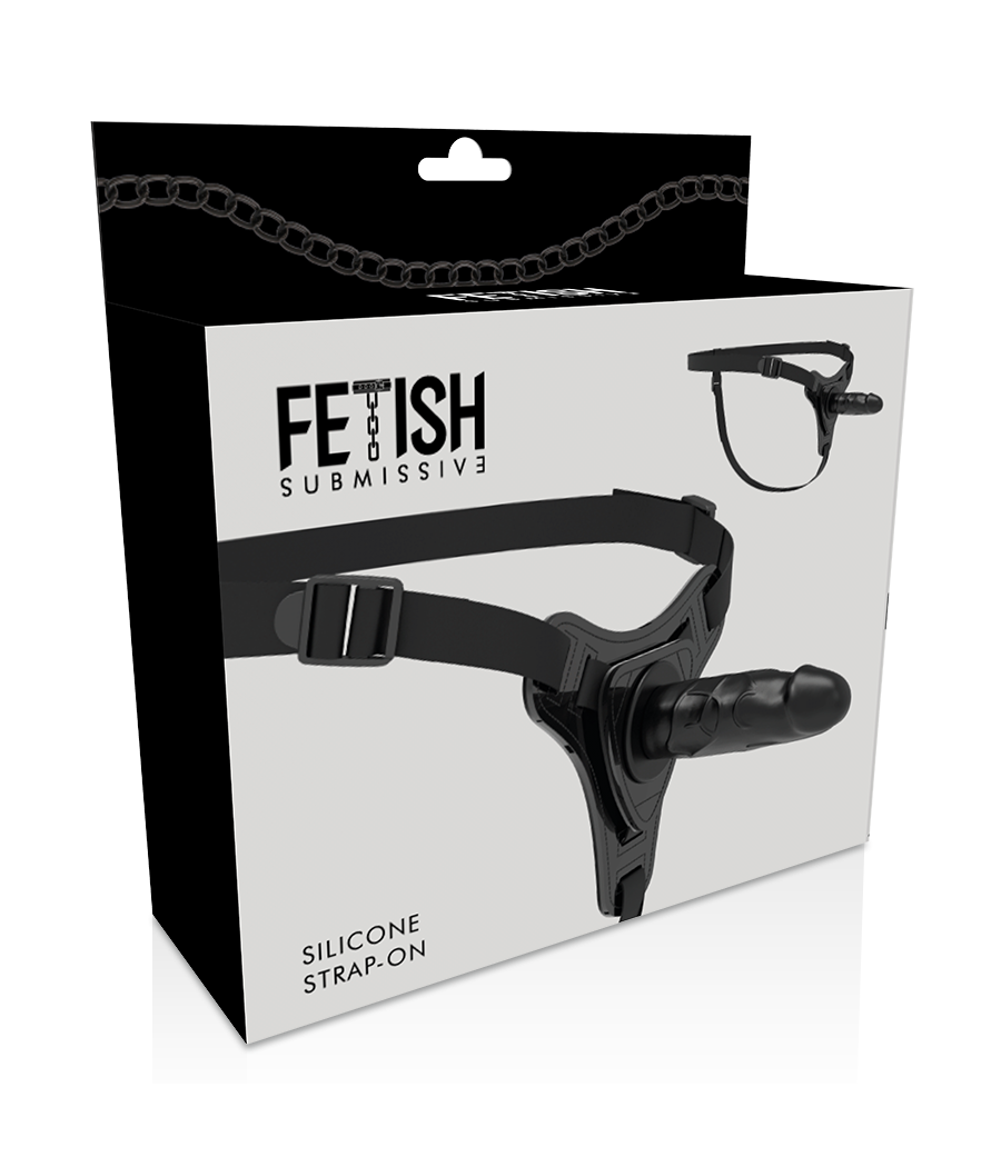 FETISH SUBMISSIVE HARNESS - REALISTISCHES SCHWARZES SILIKON 15 CM