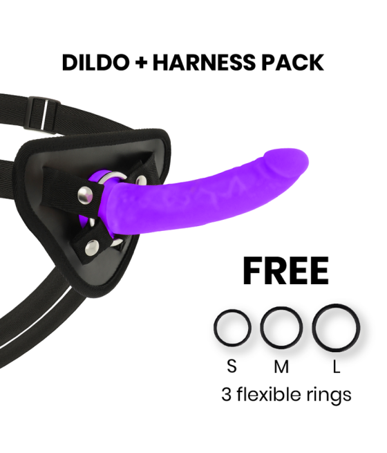 DELTA CLUB - TOYS ARNES + DILDO LILA SILICONA MEDICA 17 CM -O- 3 CM